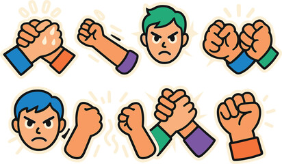 Empowerment and unity: illustrative hands and faces in a motivational design