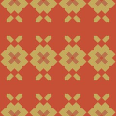 Seamless geometric pattern with retro-style color shapes, ideal for fabric, wallpaper, or a vintage textile design backdrop