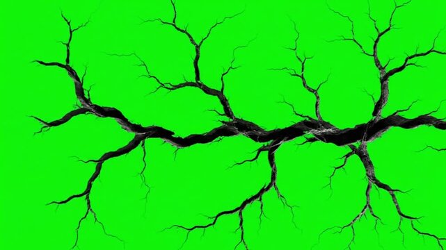 Ground Wall Crack Effect Chroma Key Green Screen 4k Stock Video
