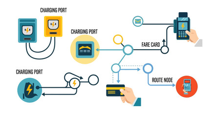 Electric Vehicle Charging and Payment System Diagram.