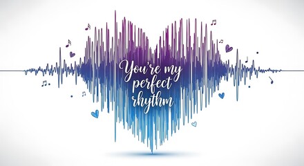 Abstract Heartbeat Rhythm with Inspirational Quote on White Background.