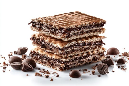 Stack of chocolate wafer cookies - Powered by Adobe