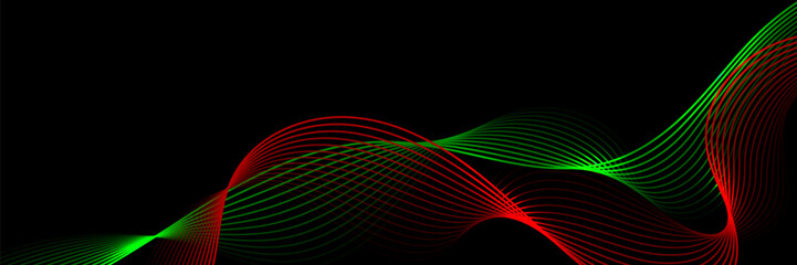 Abstract Christmas Background with Green and Red Wave Line. Holiday. Vector Illustration