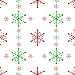 Seamless Snowflake Pattern Background. Festive Holiday. Vector Illustration