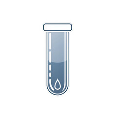 Cute Flat Style Icon of a Test Tube with Liquid and a Droplet Isolated on a White Background Ideal for Uniform Branding and Medical Graphics