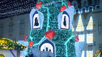 Christmas Tree Decor and LED Canopy at Craiova Market