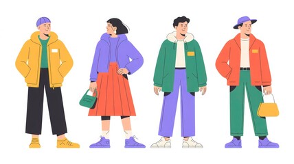 Trendy Urban Streetwear Outfits Illustration for Men and Women