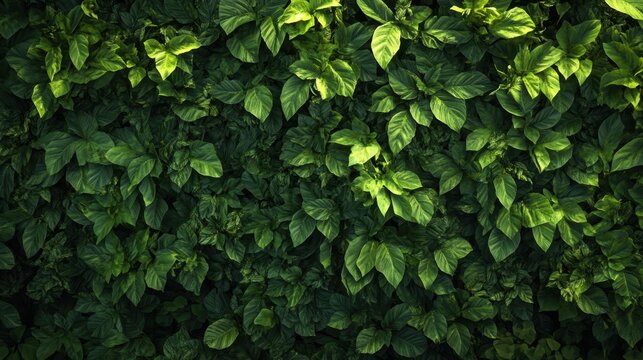 Lush green foliage background texture for nature lovers and botanical garden enthusiasts image