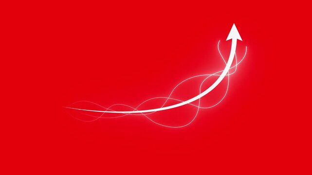 Growing business arrow on black. Profit arow .Business concept, growing chart. Economic Arrow With Growing Trend,4k video