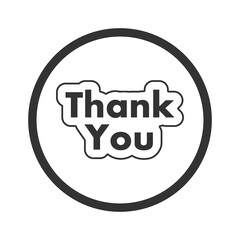 Thank you icon isolated on transparent background