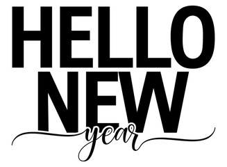 2026 Happy New Year Logo Design in Black Brush Script