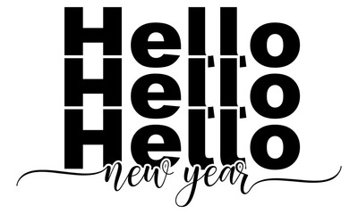 2026 Modern Calligraphy Happy New Year Black Vector Style