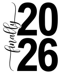 Stylish Brush Calligraphy 2026 New Year Message Vector
