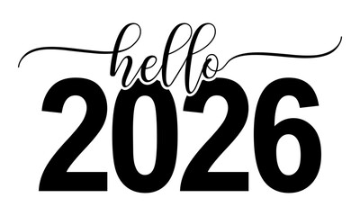 Modern Black Brush Calligraphy Happy New Year 2026 Banner