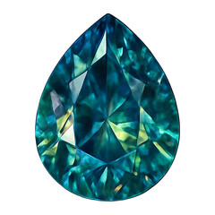 Realistic illustration of blue sapphire isolated on transparent