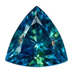 Realistic illustration of blue sapphire isolated on transparent background