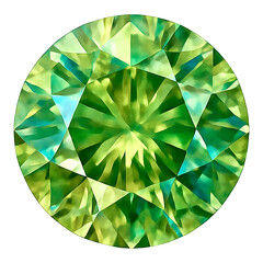 Illustration of green sapphire or emerald isolated on transparen
