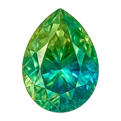Illustration of green sapphire or emerald isolated on transparen