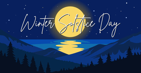 Winter Solstice Day theme poster or banner. Great for Posters, Banners, campaigns, greeting cards and social media. Vector Illustrations.