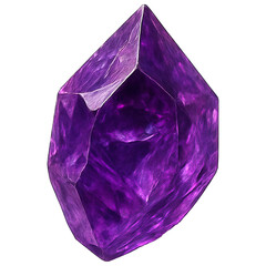 Realistic illustration of uncut amethyst isolated on transparent background