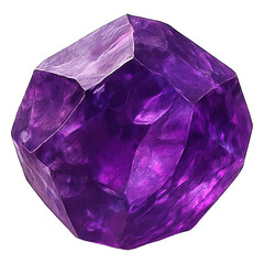 Realistic illustration of uncut amethyst isolated on transparent background
