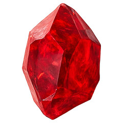 Realistic illustration of uncut red ruby isolated on transparent background