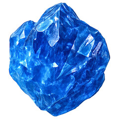 Realistic illustration of uncut sapphire isolated on transparent background