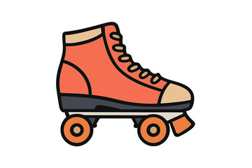 Vibrant classic high-top quad roller skate with toe stop in retro design
