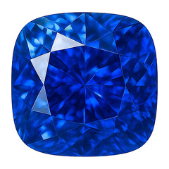 Realistic illustration of blue sapphire isolated on transparent background