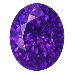 Realistic illustration of purple amethyst isolated on transparent background