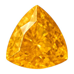 Realistic illustration of fancy orange diamond isolated on transparent background