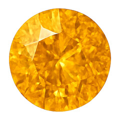 Realistic illustration of fancy orange diamond isolated on transparent background