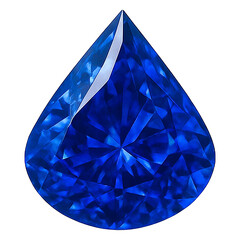 Realistic illustration of blue sapphire isolated on transparent background