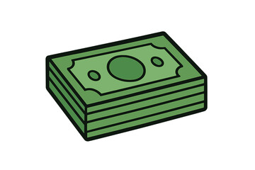 Large pile of green currency notes stacked neatly symbolizing financial savings and investment
