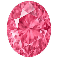 Realistic illustration of fancy pink diamond isolated on transparent background