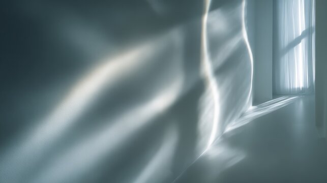 Abstract shot of light patterns on wall of therapy room creating calm and contemplative atmosphere, perfect for website backgrounds minimalist design and peaceful interior concept.