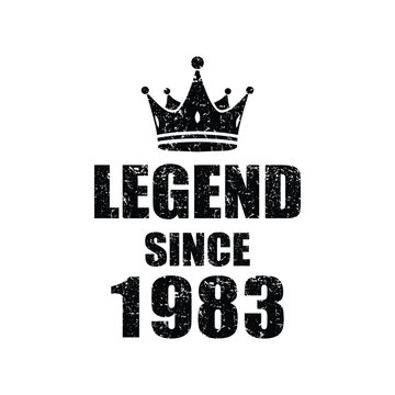 Celebrate a 1983 Legend with this bold design featuring a crown, perfect for birthdays, anniversaries, and personalized gifts that honor a milestone year