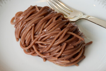 Spaghetti Ubriachi or Spaghetti all'Ubriaco Italian Pasta Cooked in Red Wine