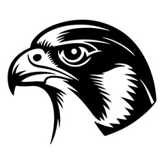 Falocn head black logo silhouette vector