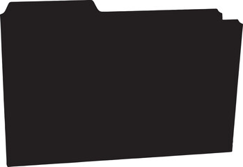 Black file folder icon simple flat vector design element isolated on white background for document organization and storage