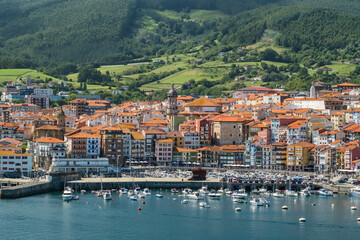 Summer view of the Bermeo town, Basque Country, North of Spain.