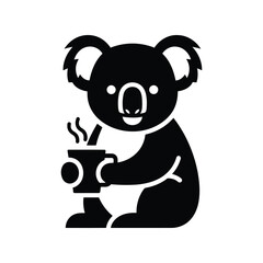 Cute koala holding coffee cup vector illustration australian animal morning beverage isolated on white background