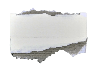 Brown and white corrugated kraft paper torn into pieces in transparent background png