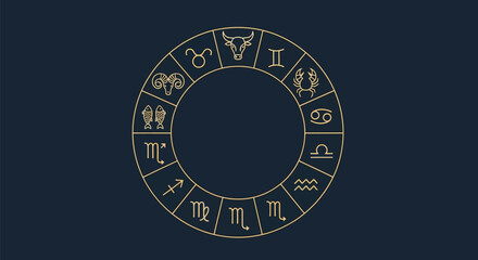 Zodiac wheel vector illustration