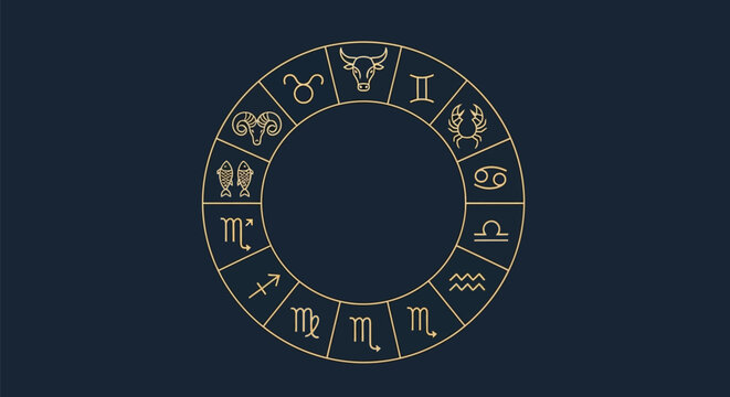 Zodiac wheel vector illustration - Powered by Adobe