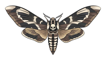Acherontia atropos moth illustration