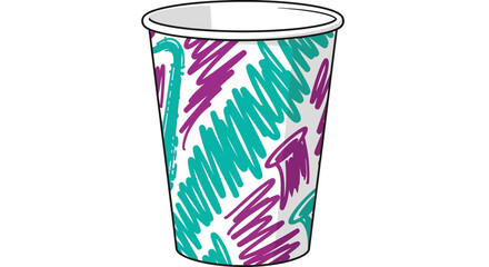 Abstract scribble pattern tall cup