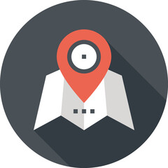 Modern navigation map flat line vector illustration icon design concept. Icon for mobile and web graphics. Flat symbol, logo creative concept. Simple and clean flat pictogram