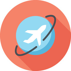 Modern travel the world flat line vector illustration icon design concept. Icon for mobile and web graphics. Flat symbol, logo creative concept. Simple and clean flat pictogram