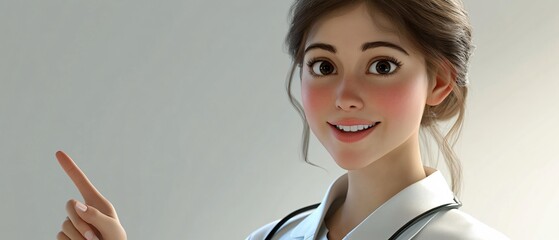 Cheerful Female Medic in Professional Uniform